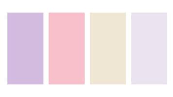 Soft purple, pink, white color palette. Set of bright color palette combination in rgb hex. Color palette for ui ux design. Abstract illustration for your graphic design, banner, landing page vector
