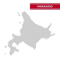 Dotted map of Hokkaido Region in Japan vector