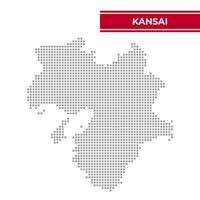 Dotted map of Kansai Region in Japan vector