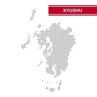 Dotted map of Kyushu Region in Japan vector