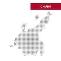 Dotted map of Chubu Region in Japan vector