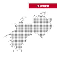 Dotted map of Shikoku Region in Japan vector