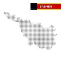 Dotted map of the State of Bremen in Germany vector