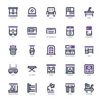 Home Furniture icon pack for your website, mobile, presentation, and logo design. Home Furniture icon dual tone design. graphics illustration and editable stroke. vector