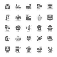 Home Automation icon pack for your website, mobile, presentation, and logo design. Home Automation icon glyph design. graphics illustration and editable stroke. vector