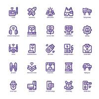 Future Technology icon pack for your website, mobile, presentation, and logo design. Future Technology icon basic line gradient design. graphics illustration and editable stroke. vector