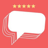 Customer review speech bubble quote template. Speech bubble with a blank space and five-stars rating. Feedback and communication concept. illustration vector