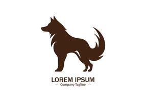 Wolf fox Logo Design icon silhouette isolated vector