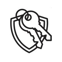 shield key icon design vector