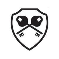 shield key icon design vector