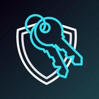 shield key icon design vector