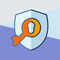 shield key icon design vector