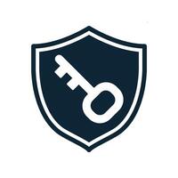 shield key icon design vector