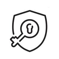 shield key icon design vector