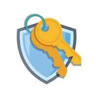 shield key icon design vector