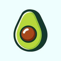 illustration of an exotic and simple slice of avocado vector