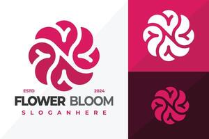 Letter N Flower Bloom logo design symbol icon illustration vector