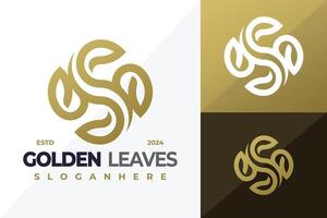 Letter S Nature Leaves logo design symbol icon illustration vector