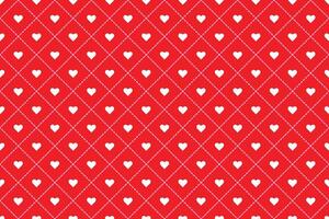 Seamless pattern with white hearts and red checkered vector