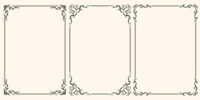 A set of beautiful frames with swirls vector