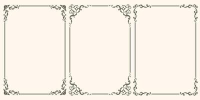 A set of beautiful frames with swirls vector