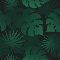 Dark pattern with exotic leaves vector