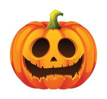 Halloween pumpkin with funny face. Cartoon character illustration vector