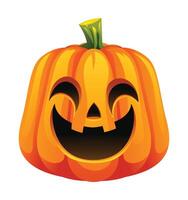 Halloween pumpkin with happy face. Cartoon character illustration vector