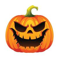 Halloween pumpkin with spooky face. Jack o lantern. Cartoon character illustration vector
