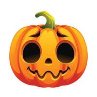 Halloween pumpkin with anxious expression. Jack o lantern. Cartoon character illustration vector