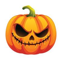 Spooky halloween pumpkin. Jack o lantern. Cartoon character illustration vector