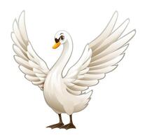 Cartoon swan illustration isolated on white background vector