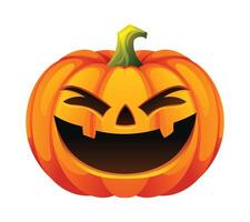 Halloween pumpkin with big smile character face expression. Cartoon character illustration vector