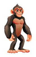 Chimpanzee cartoon character illustration isolated on white background vector