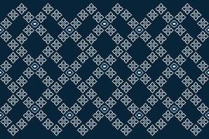 tradicional étnico motivos ikat geométrico tela modelo cruzar puntada.ikat bordado étnico oriental píxel Armada azul antecedentes. resumen, ilustración. textura, decoración, papel tapiz. vector