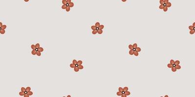 Vintage floral background with red and ivory flowers on grey brown background. Seamless pattern for design and fashion prints. vector