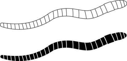outline silhouette worm icon set vector