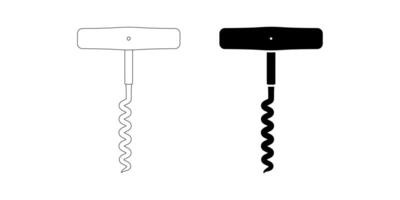 basic corkscrew icon set isolated on white background vector