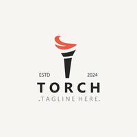 Torch logo Graphic, Olympics flame Modern Design Element simple minimalist template vector