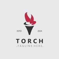 Torch logo Graphic, Olympics flame Modern Design Element simple minimalist template vector