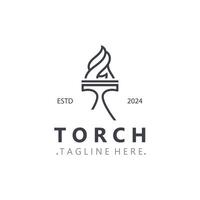 Torch logo Graphic, Olympics flame Modern Design Element simple minimalist template vector