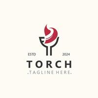 Torch logo Graphic, Olympics flame Modern Design Element simple minimalist template vector