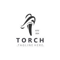 Torch logo Graphic, Olympics flame Modern Design Element simple minimalist template vector