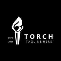 Torch logo Graphic, Olympics flame Modern Design Element simple minimalist template vector