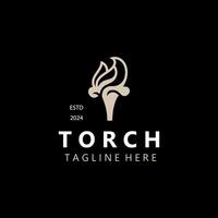 Torch logo Graphic, Olympics flame Modern Design Element simple minimalist template vector