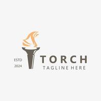 Torch logo Graphic, Olympics flame Modern Design Element simple minimalist template vector