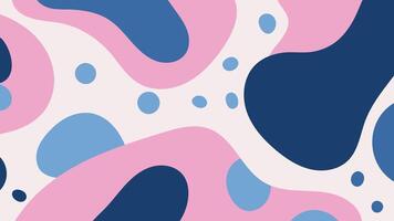 Abstract art design with hand drawn forms and blobs. Contemporary background with pink and blue organic shapes. Simple trendy backdrop vector