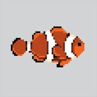 Pixel art illustration Clown Fish. Pixelated Clown Fish. Clown Fish animal pixelated for the pixel art game and icon for website and game. old school retro. vector