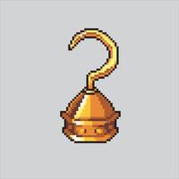 Pixel art Pirate Hook. Pixelated Hook. Captain Pirates Hook pixelated for the pixel art game and icon for website and game. old school retro. vector