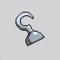 Pixel art Pirate Hook. Pixelated Hook. Captain Pirates Hook pixelated for the pixel art game and icon for website and game. old school retro. vector